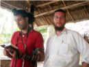 Chabad of India Rabbi Holtzberg with  survivors thanking G-d and blessing "Hagomel" at the Andemand and Nikobar islands 