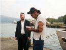 Chabad of India Rabbi Holtzberg with  survivors thanking G-d and blessing "Hagomel" at the Andemand and Nikobar islands 