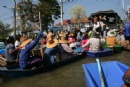 Boats main mode of transport in flooded areas.